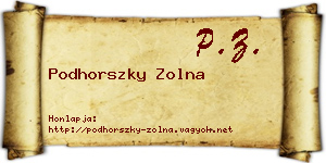 Podhorszky Zolna névjegykártya